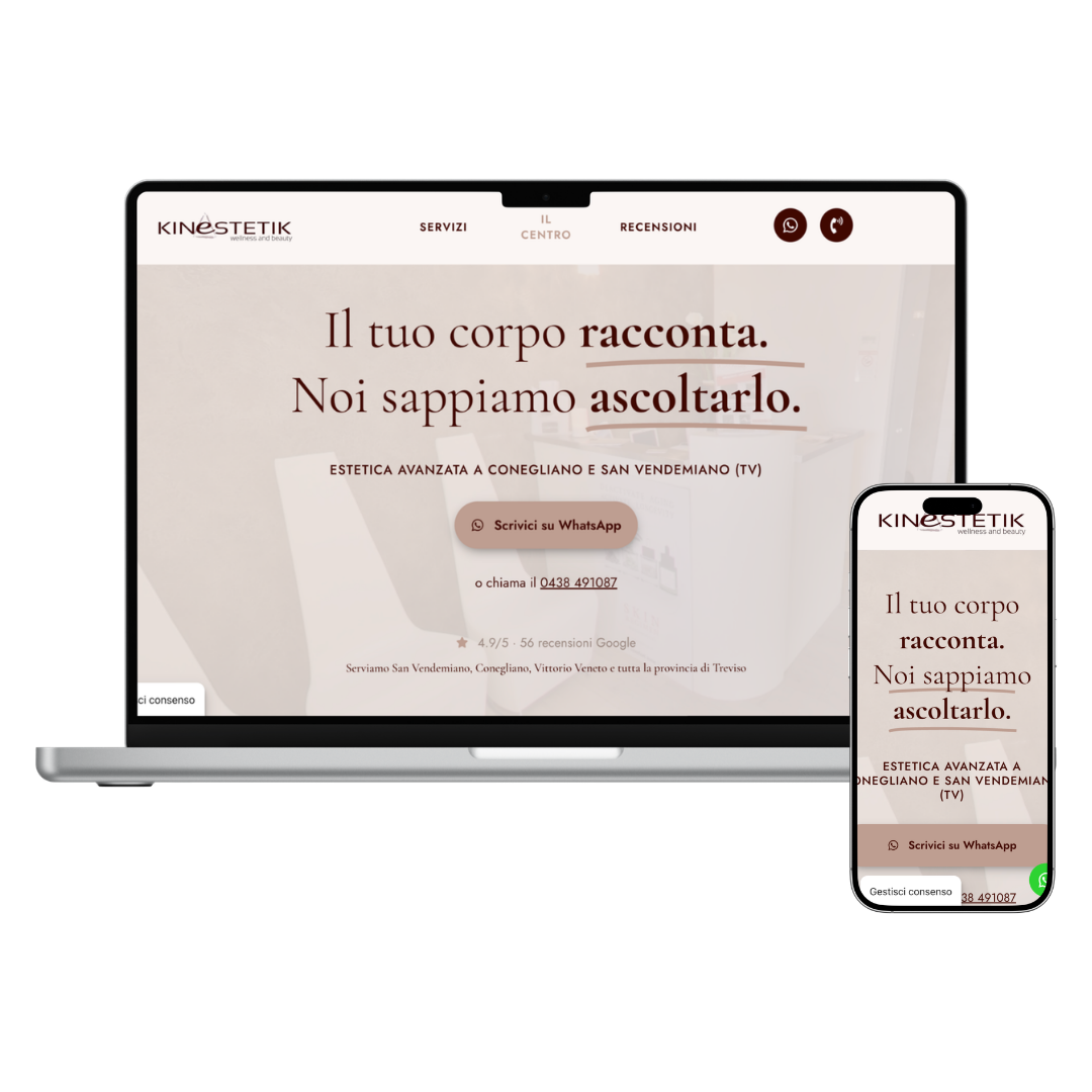 Sito web per centro di estetica avanzata a San Vendemiano