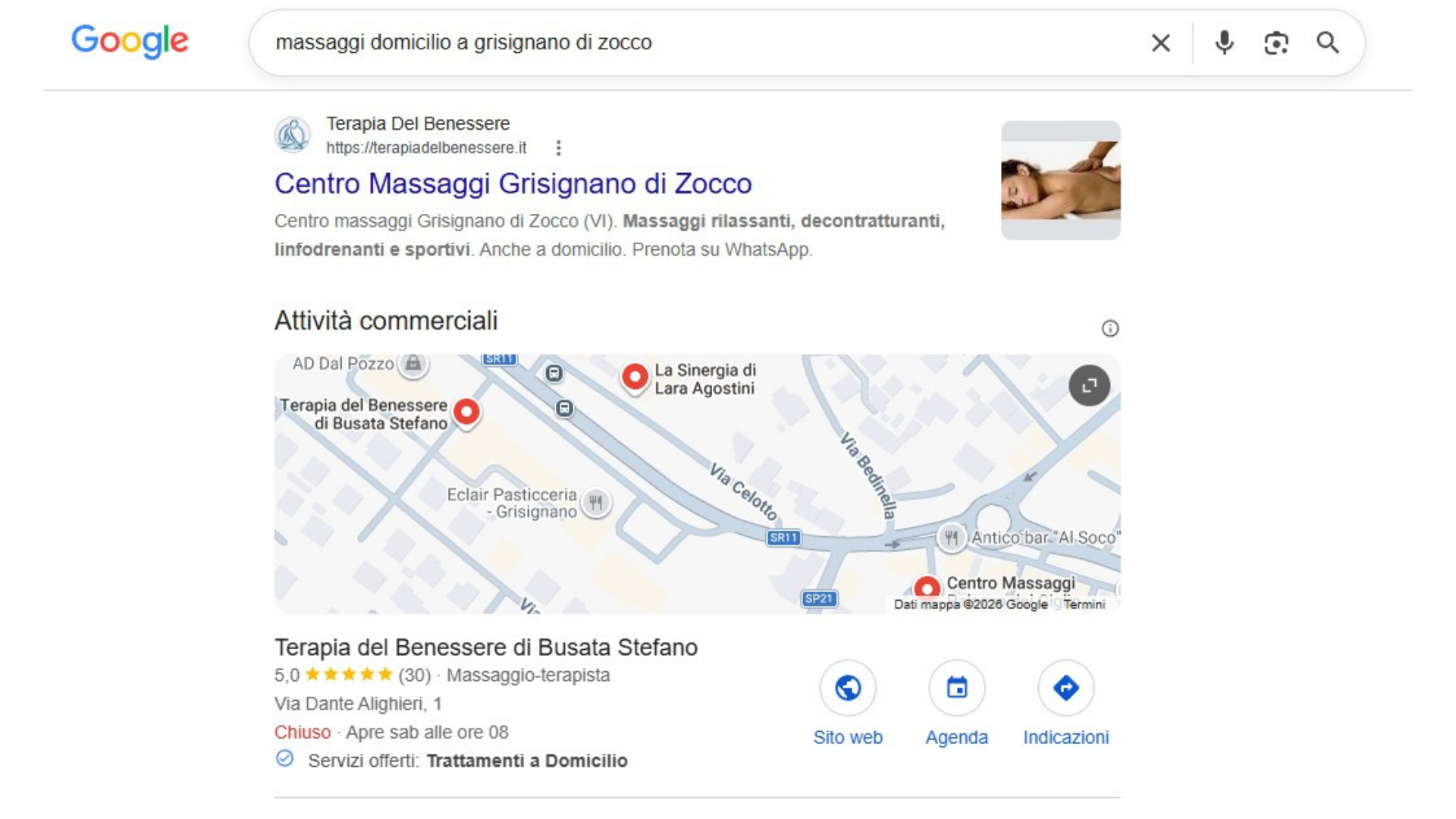 prima posizione su google per i servizi offerti